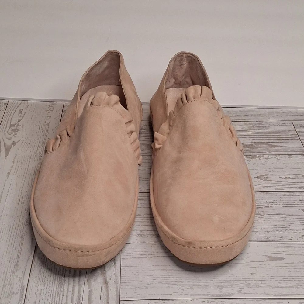 Joie Dee Pink Ruffled Cool Girl Slip-On Sneakers Size 39.5=9.5